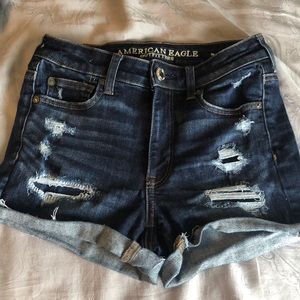 american eagle high waisted denim shorts